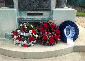 W.K.Howell plaque & reaths.